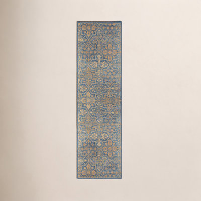 Cece Blue Orange Hand-Tufted Wool Oriental Rug
