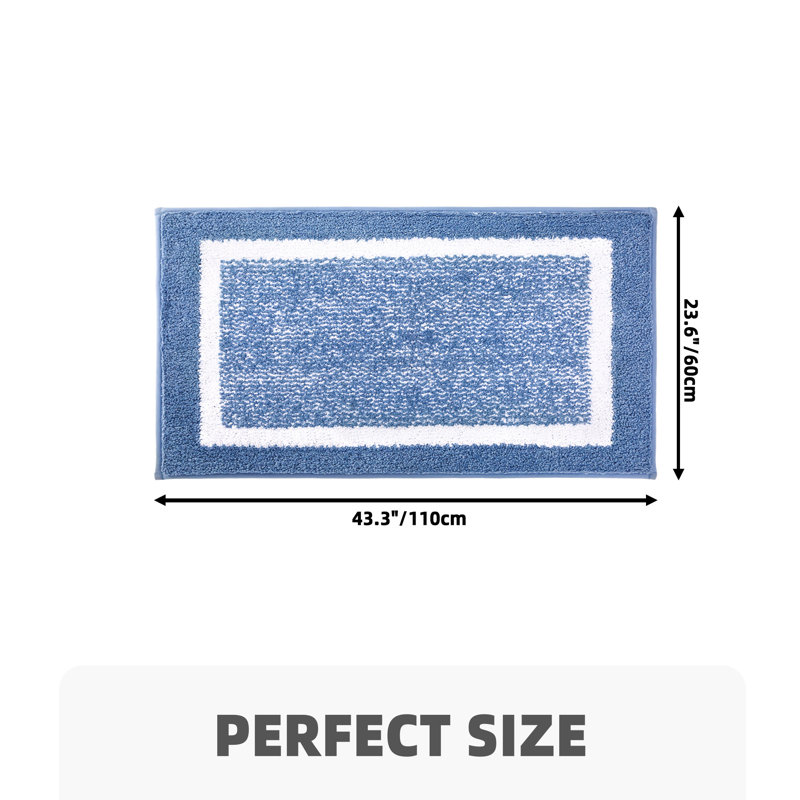 Tapis pour salle de bain Ayleigh, Simple - L 43 po x l 24 po, Bleu pâle