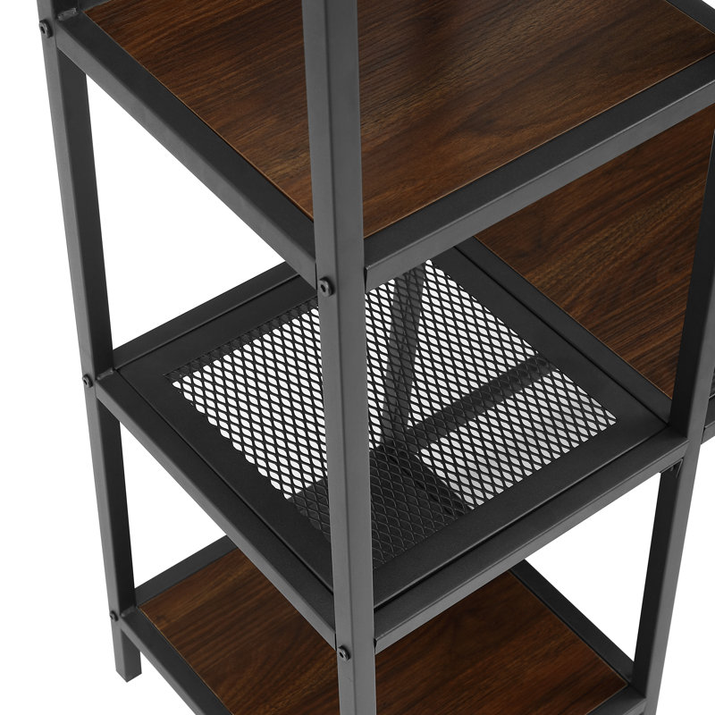 Portemanteau avec rangement pour chaussures Ennassim, Noyer foncé
