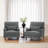 Upholstered Gray Nailhead Trim Accent Chair with Throw Pillow and Solid Wood Legs (Set of 2)-658513682
