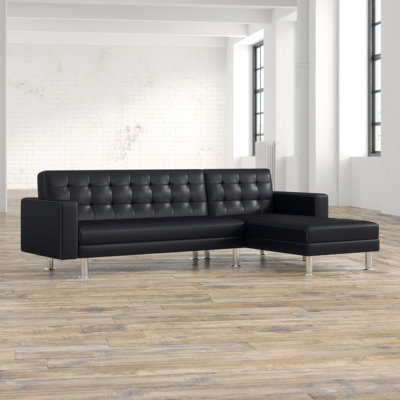 Nuttall Faux Leather Reclining L-Shaped Sectional Reversible