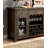 Rustic Solid Wood And Metal Server With Functional Storage, Ornate Scroll Details For Elegant Dining