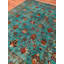 Tapis bleu sarcelle en laine et coton Original