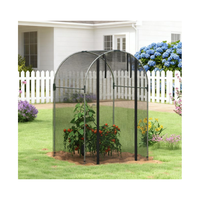 Galvanized Steel Plant Protection Cage With Zippered Door For Secure Garden Defense And Easy Access