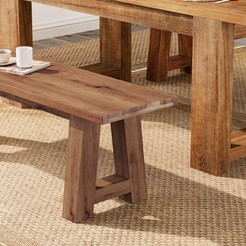 55" Solid Wood Dining Bench, Brown