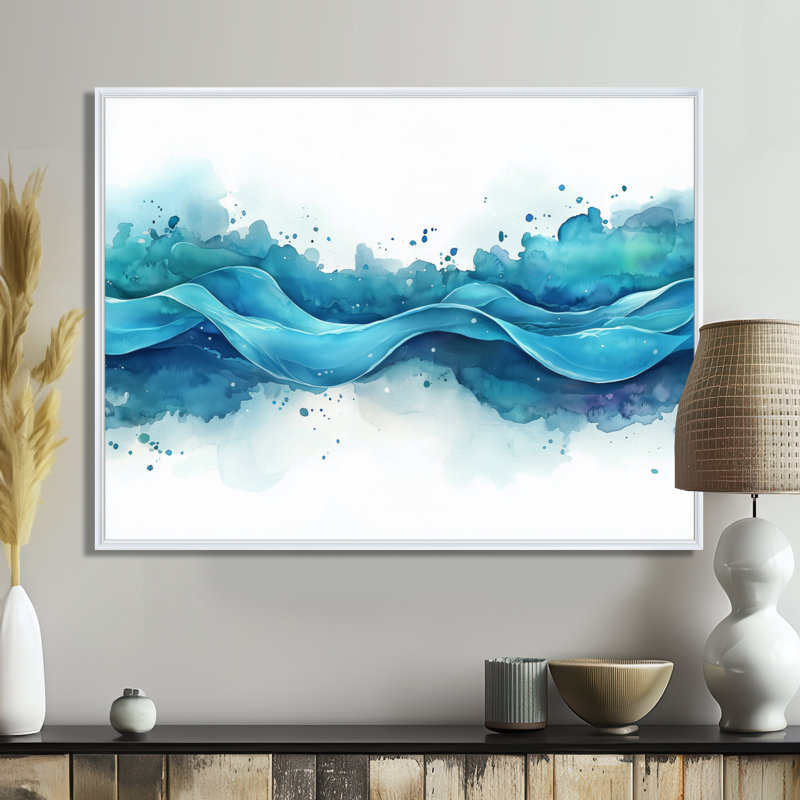 Caistor - Abstract Wall Art, Cadre flottant, H 16 po x l 32 po, Blanc