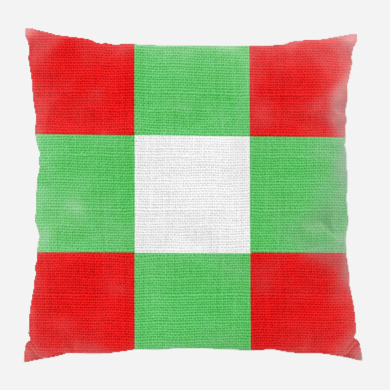 Coussin de noël, Vert / Rouge