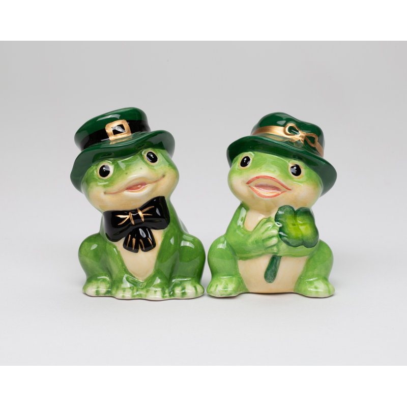 St. Patrick Frog Couple Salt And Pepper
