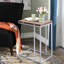 Chêne patiné et table d'appoint - Base extensible à forme géométrique, polyvalente