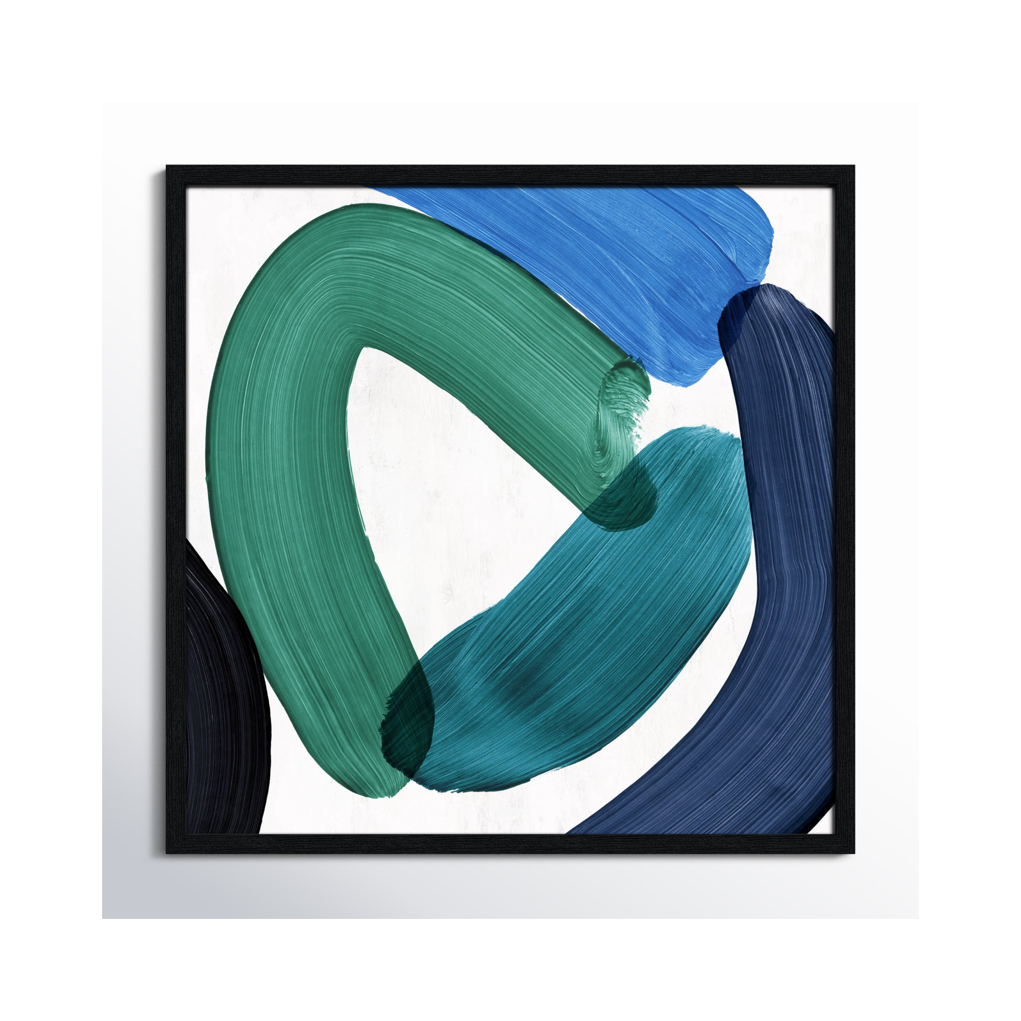 Smooth Bend I, Black Framed, 27.5" H x 27.5" W x 0.75" D