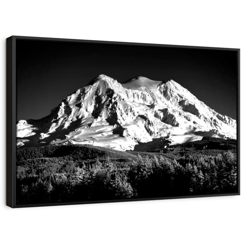 Mount Shasta Monochrome Canvas Print, 29" H x 43" W