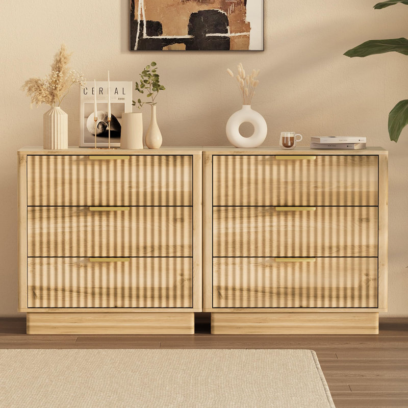 Table de chevet moderne Mid Century, Beige