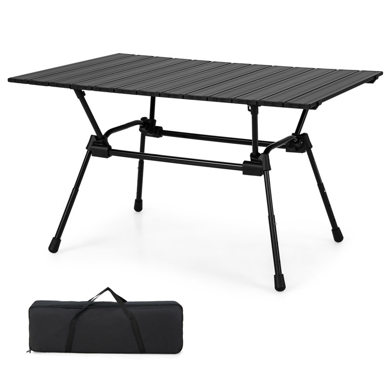 35.5'' Rectangular Adjustable Folding Table, Black
