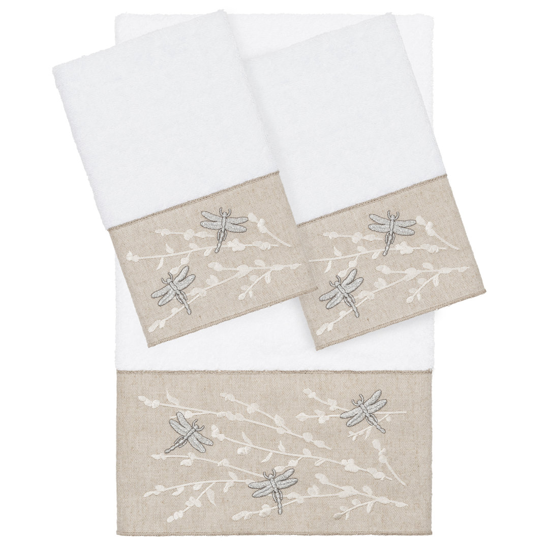 Braelyn 1BT2HT Towel Set 3 Piece Turkish Cotton Towel Set Linum Home Textiles 
