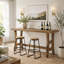 Table de bar 63 po, table de pub en bois massif à hauteur de comptoir pour bistro de cuisine (sans chaise)