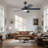 52 Inch Ceiling Fan With Lights And Remote Control,Low Profile Ceiling Fans With 5 Dual-Sided Blades And Reversible Dc Motor-1304185041