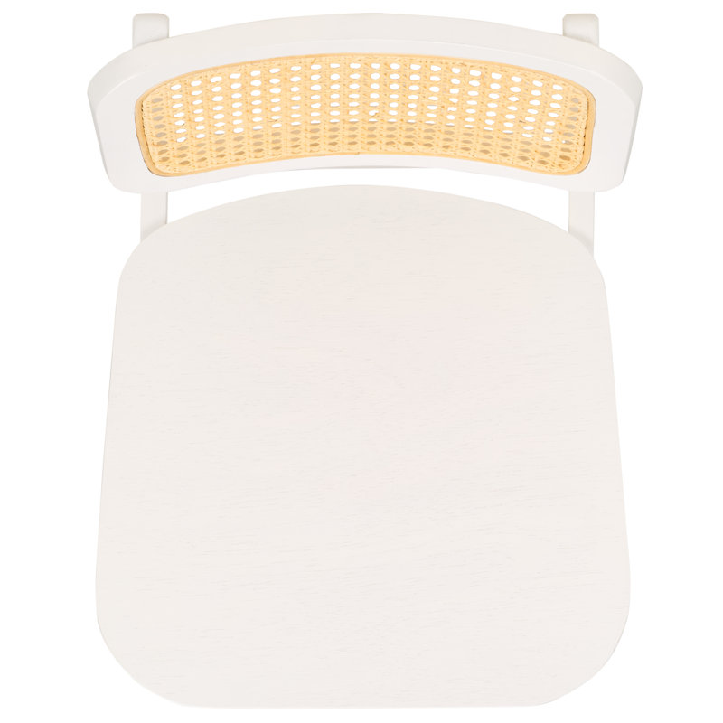 Luz Cane Counter Stool, White/Natural