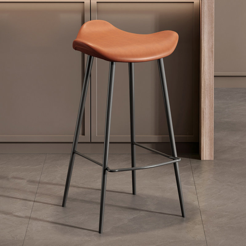 Chaise basse orange à dossier bas (paquet de 6), Orange, 6, 29.53"
