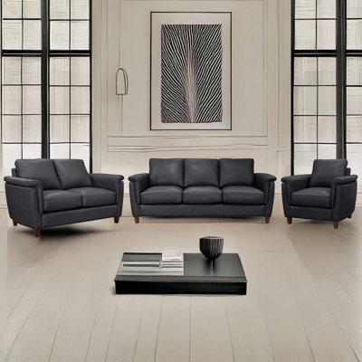 Ensemble de canapé, causeuse et chaise en cuir 100% grain de cuir fabriqué sur commande Altimo
