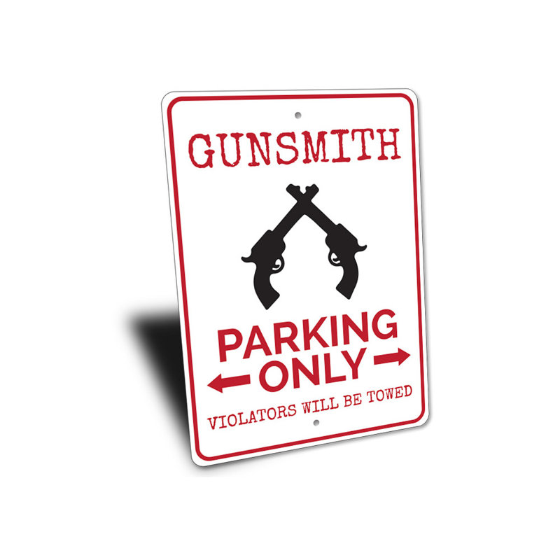 Gun Pound Sign Lizton Sign Shop, Inc Gunsmith Parking Aluminum Sign | Wayfair