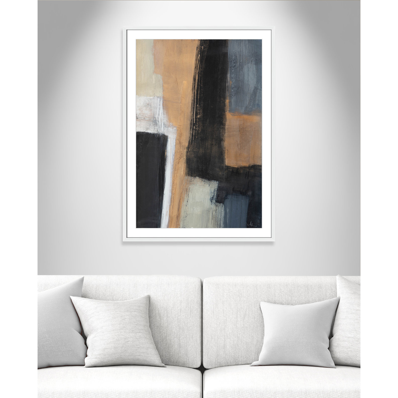 Metallic Slate I by Casa Fine Arts, White Matted Picture Framed, 41.5" H x 29.5" W x 1.25" D
