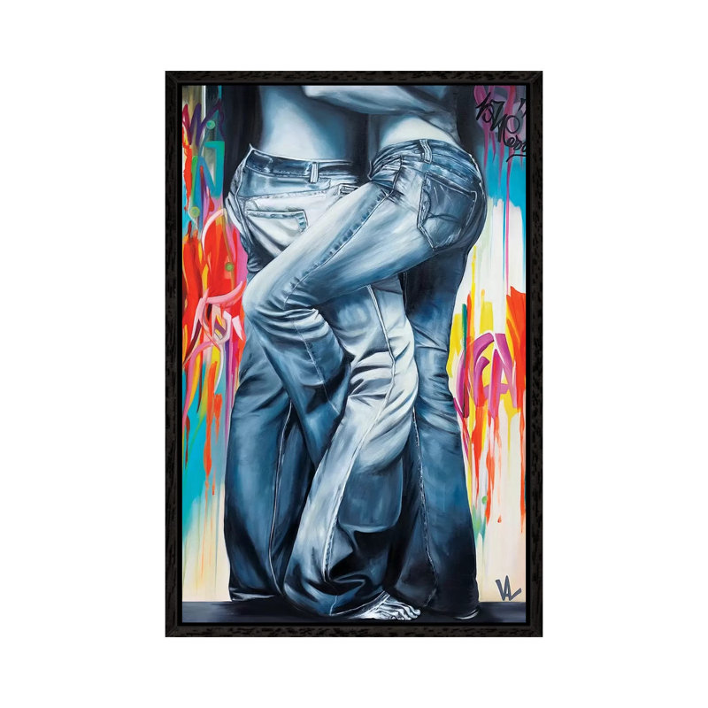 Flare...for Ever by Val Escoubet - Painting on Canvas, 66.04cm H x 45.72cm W x 3.81cm D, Black Framed