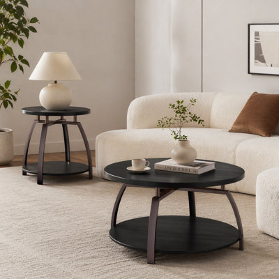 Ensemble de tables basses rondes 2 pièces Starrett