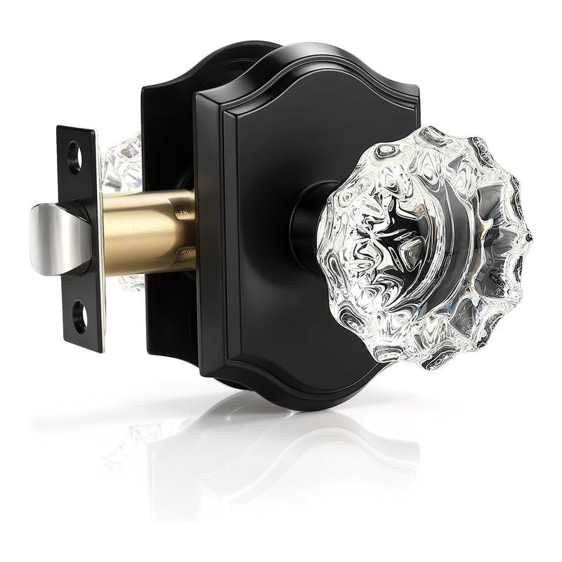 Passage Glass Door Knobs Interior, Matte Black