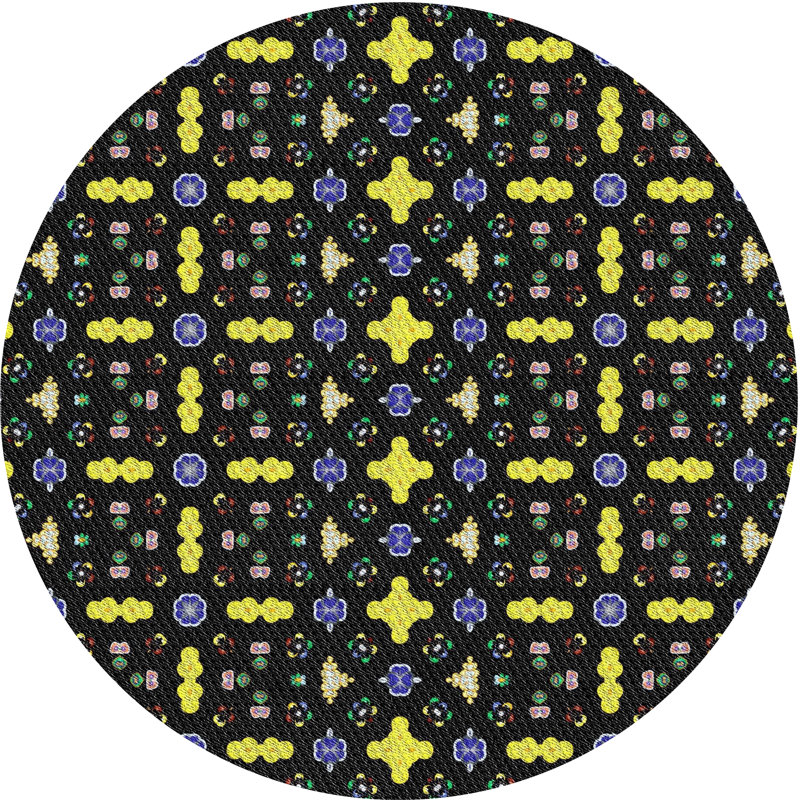Geometric Indoor Rug, Round 6'