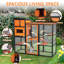 Cage d'extérieur 4 places, 2 salles de repos, 4 plateformes et toit imperméable, abri pour chat d'extérieur Catio