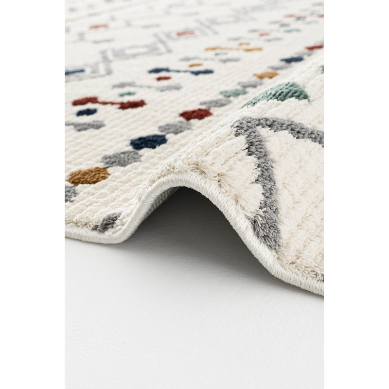 Rask Geometric and Trellis Indoor / Outdoor Area Rug, Rectangle 6'6" x 9'6"