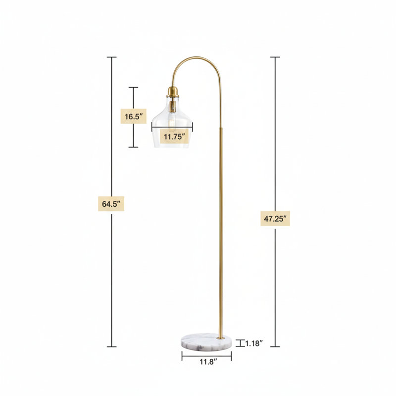 Arched Floor Lamp With Marble Base