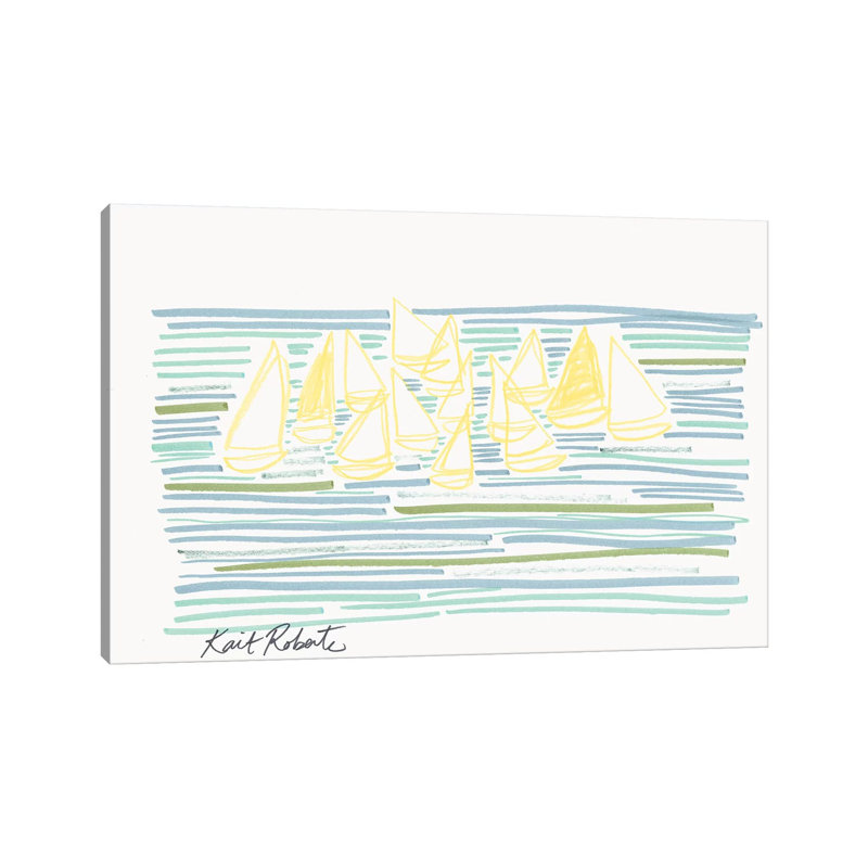 Sunday At Sea by Kait Roberts - Wrapped Canvas Gallery-Wrapped Canvas Giclée, 20.32cm H x 30.48cm W