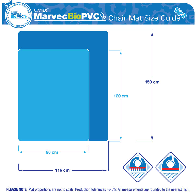 Low Pile Carpet Rectangle Chair Mat, 120 cm W x 90 cm L