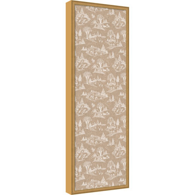 Framed Fabric Magnetic Board Wonderland White Toile Wall Organization
