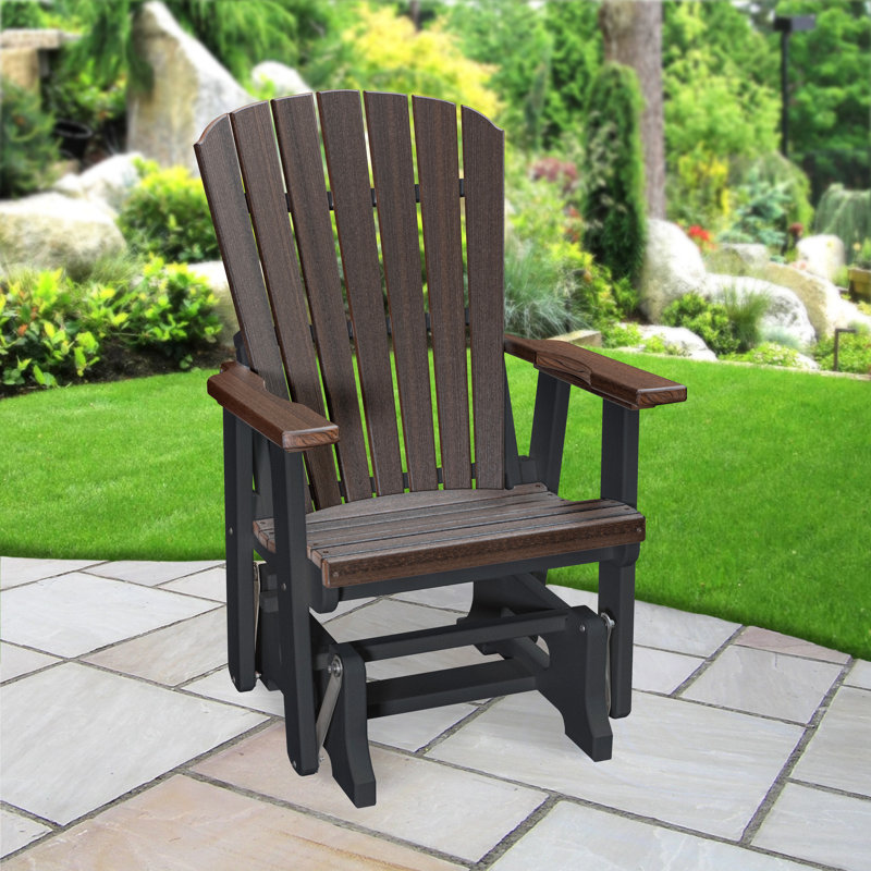 Fauteuil coulissant à éventail en grain de bois brésilien avec base, Noir/noyer