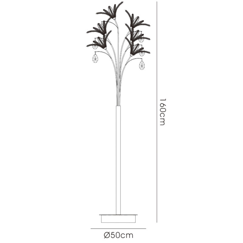 160cm Novelty Floor Lamp, Brass