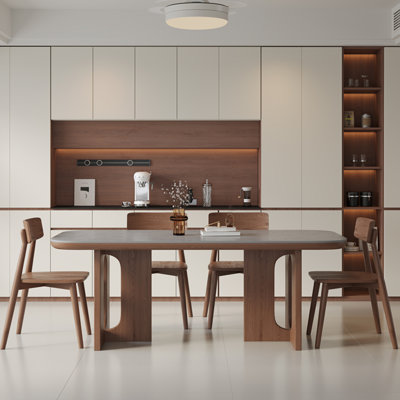 Casual simple rectangular dining table set