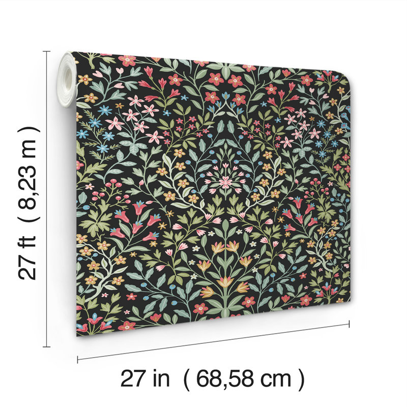 Papier peint Garden Terrace, Noir, vert et rouge