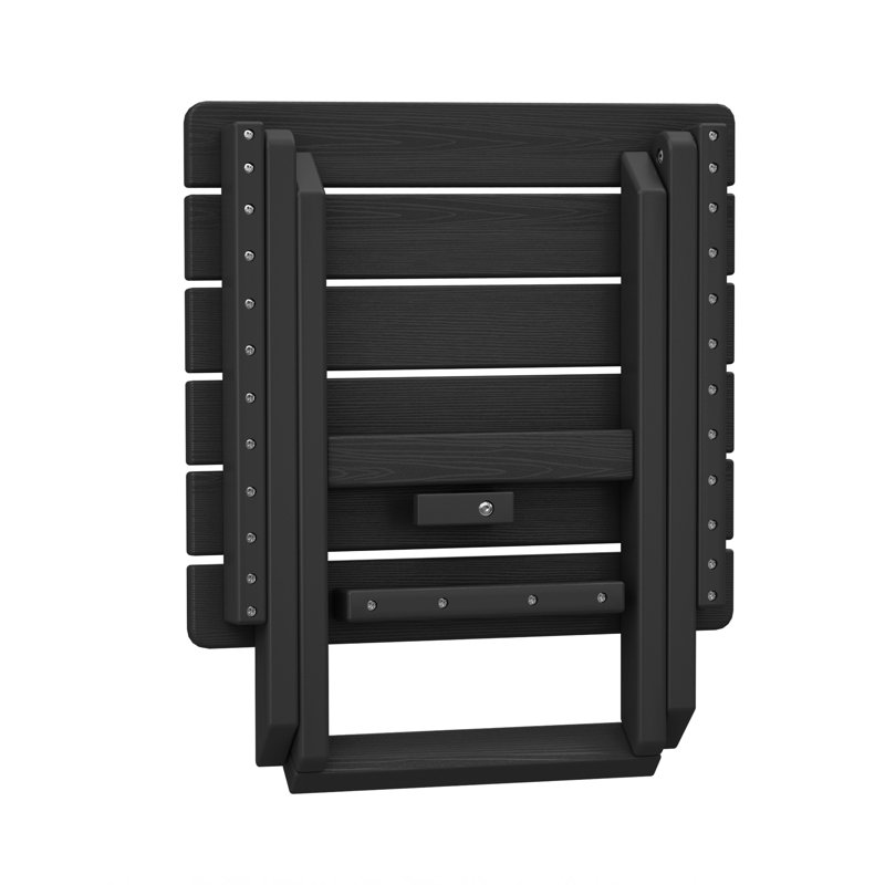 Kahn Rectangular HDPE Outdoor Folding Side Table, Black