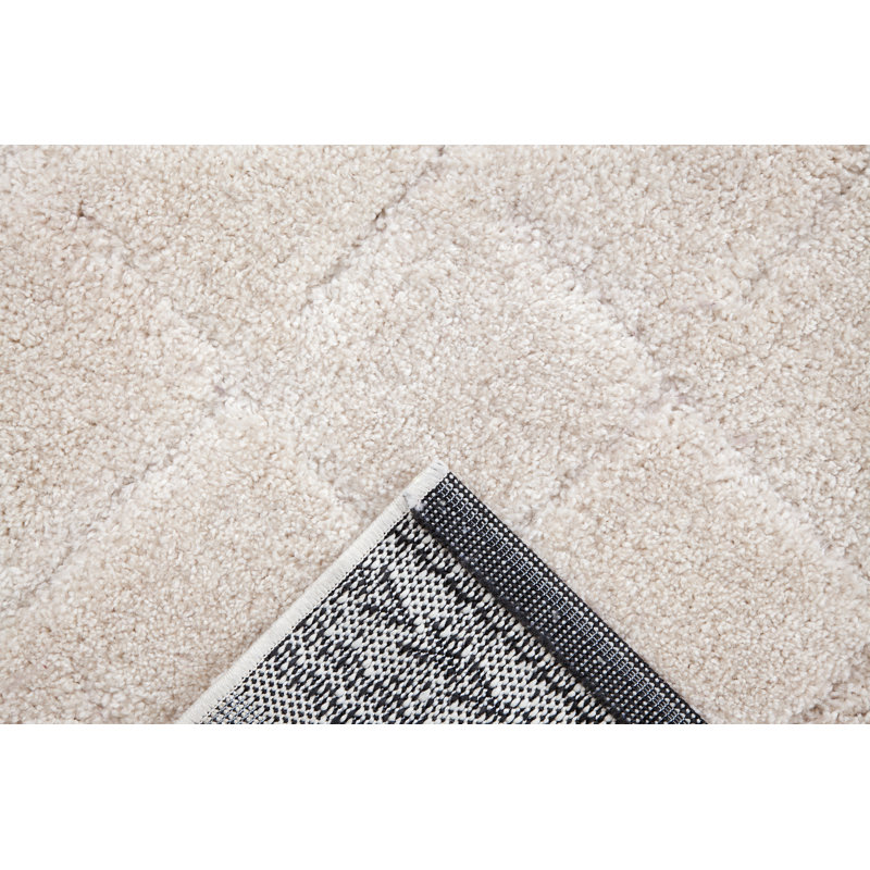 Cream Polypropylene Tufted Area Rug 8x10