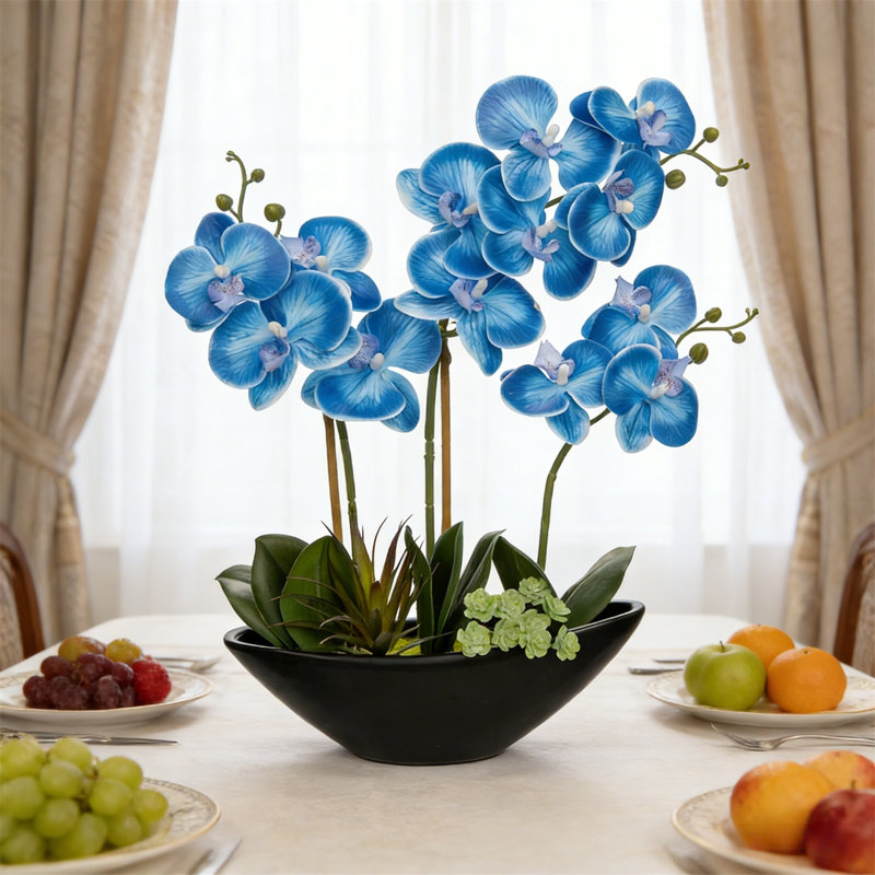 Arrangement floral artificiel, Bleu