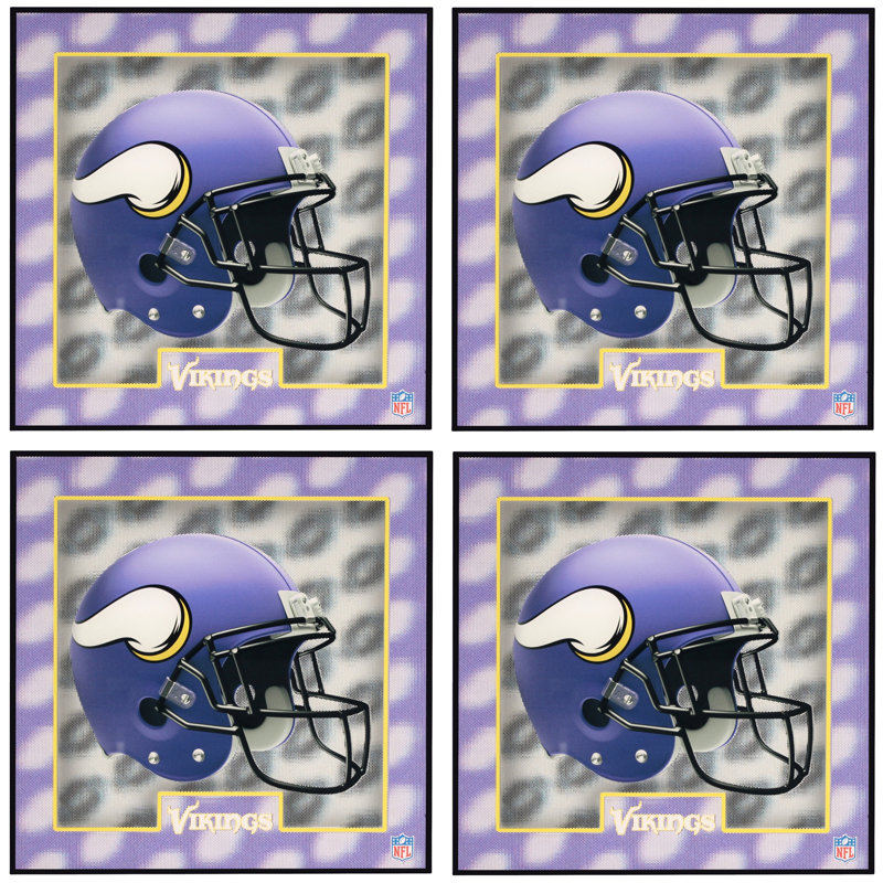 Sous-verre à motif holographique Casque Minnesota Vikings