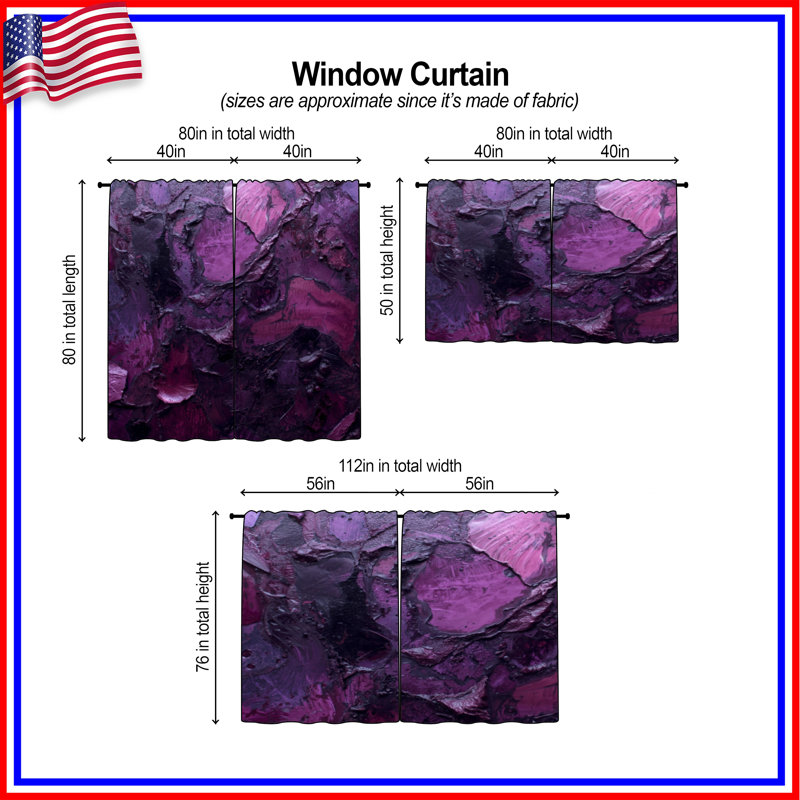 Rideaux texturés mauve texturé mauve texturé et obscurcissant - 2 panneaux, 40in x 61in - 2 panels, Room Darkening