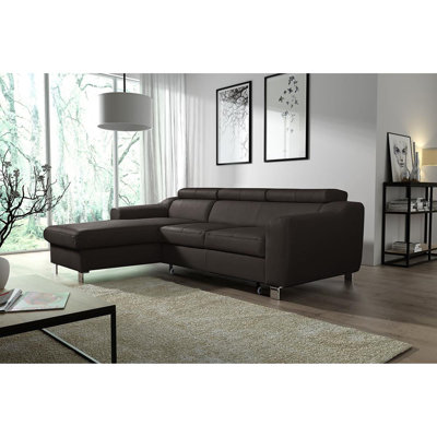Avaiyah Leather Chaise Sofa with Sleeping Function and Storage