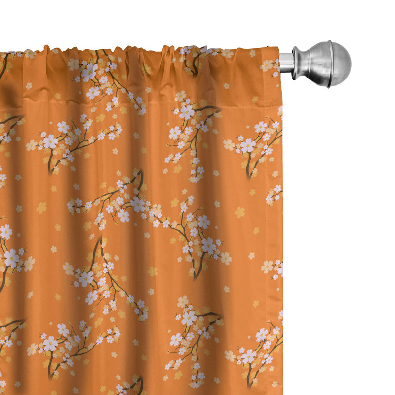Floral Semi-Sheer Rod Pocket Curtain Panels, 28" x 84"
