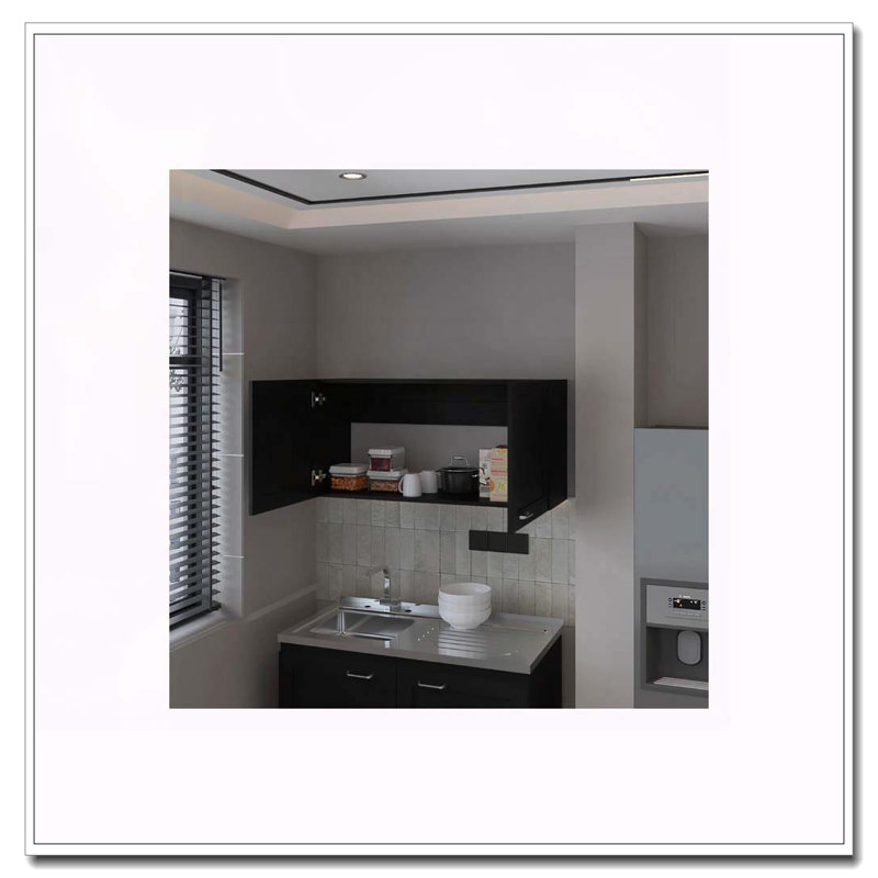 Armoire murale noire avec 2 portes, Noir