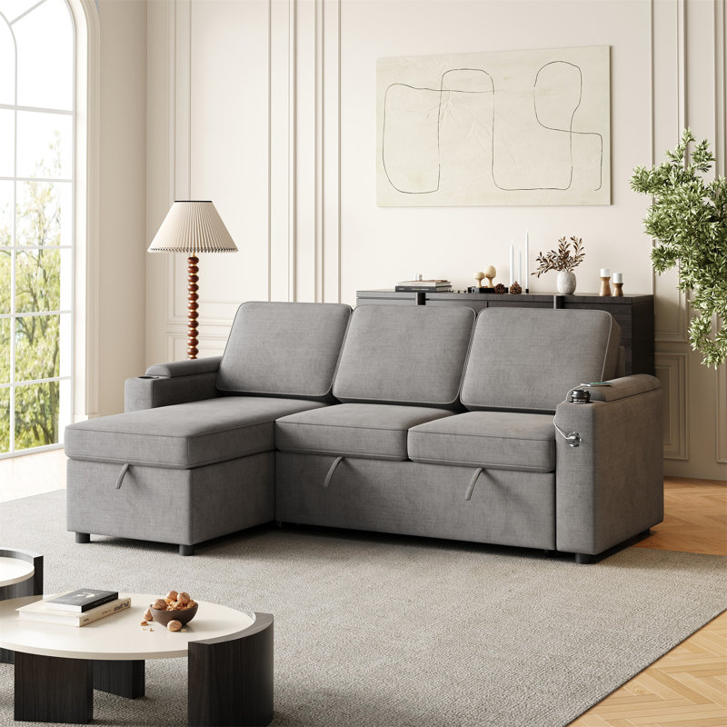 Canapé-lit MH85.8 ", Tissu gris foncé
