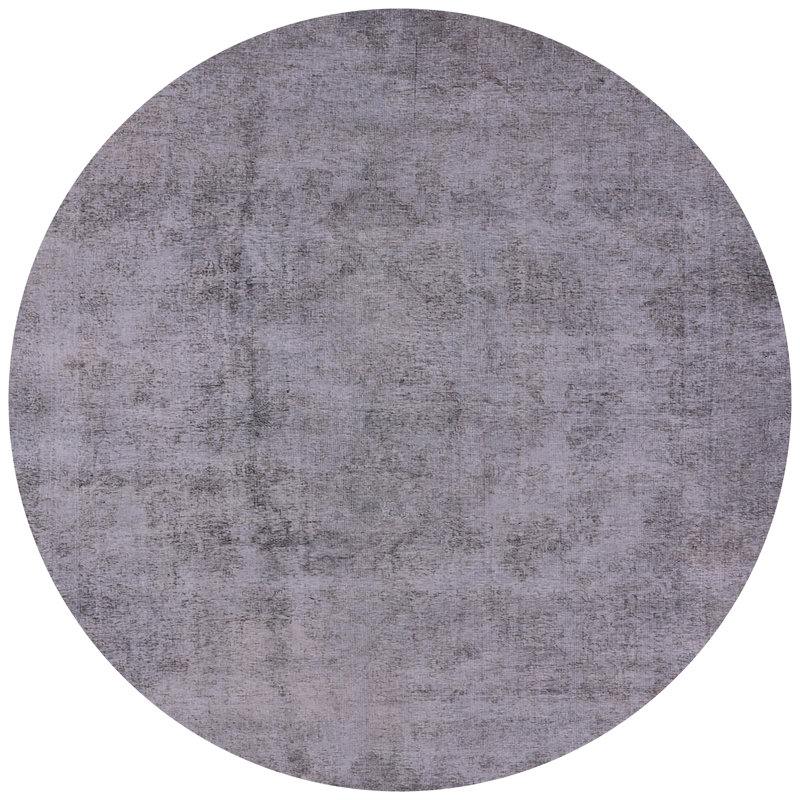 Tapis gris à motif abstrait Conneaut, Rond 5 pi