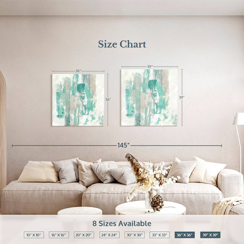 Avery bleu sarcelle brouillard I, H 39 po x l 39 po